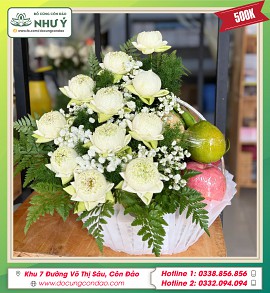 Giỏ Sen Trắng + ngũ quả 500k